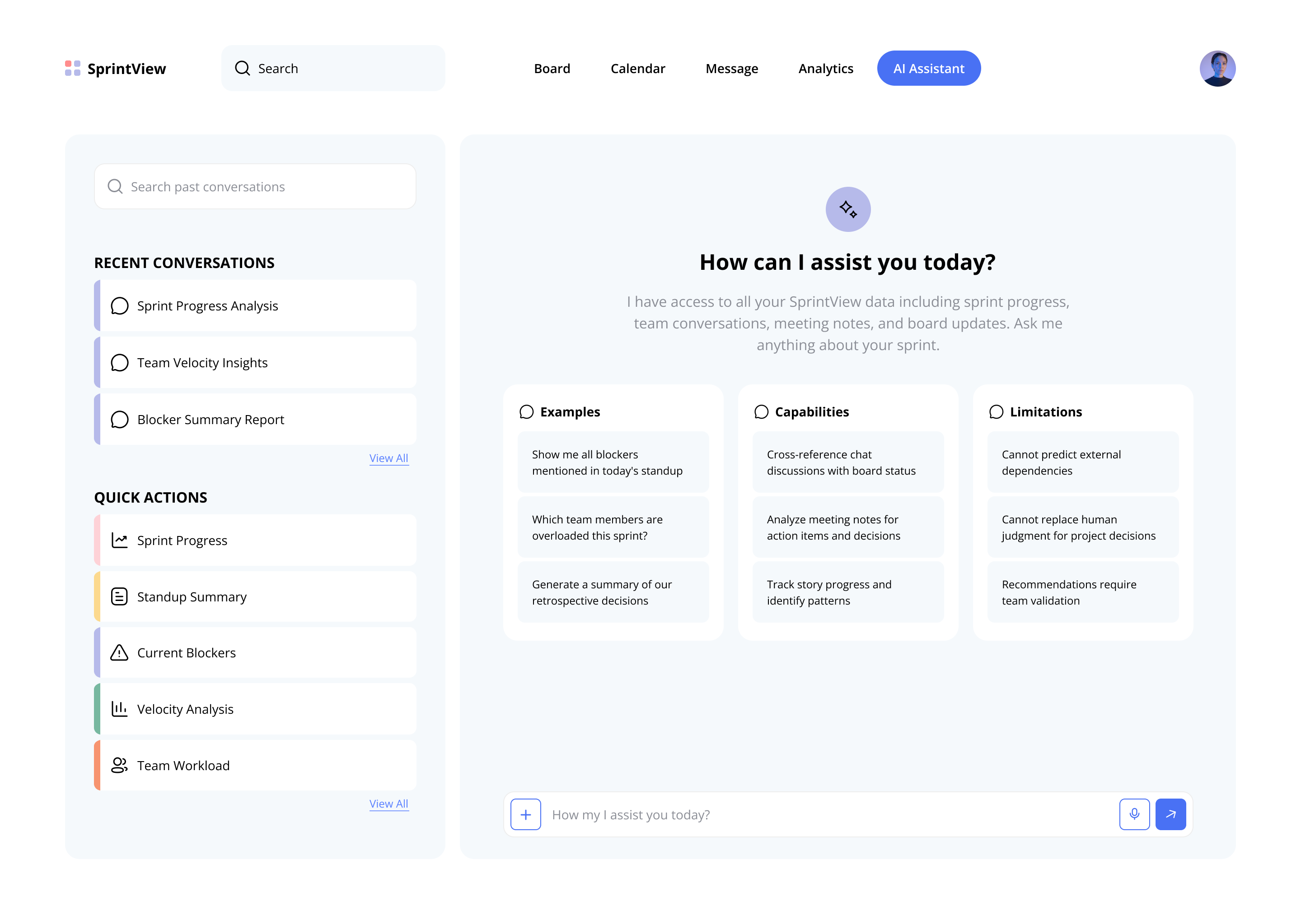 SprintView Ai Assistant Page